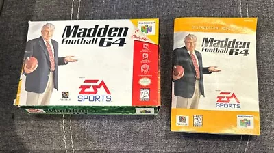 Madden Football 64 Nintendo 64 N64 ~ Original Box & Manual Only! ~ No Game ~ • $12.99