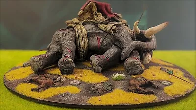 LOTR. Diorama: Dead Mumak. Casualties. Terrain. Scenery. Painted • £94.80