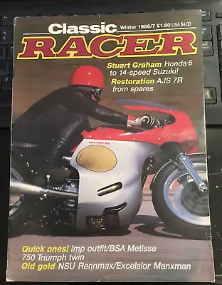 Classic Racer Magazine - Winter 1986/7 AJS 7R BSA Metisse • $4.97