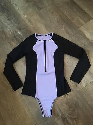 Volcom Womens Purple Simply Solid Long Sleeve One-Piece Swimsuit Size Small • $24.99