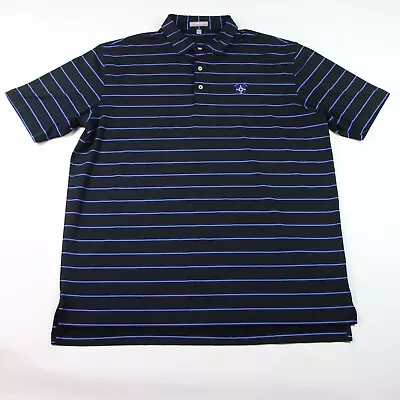 Peter Millar Summer Comfort Short Sleeve Golf Polo Men Size XL Black Blue • $14.99