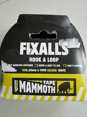 Everbuild Mammoth Hook & Loop Tape Self Adhesive 20mm X 1m White • £4.95