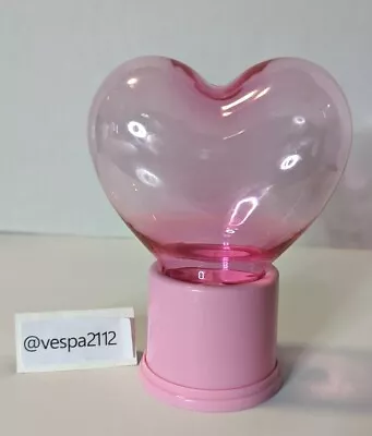 Valentines Day Heart Shaped Candy Dispenser Pink Plastic Mini Gumball Machine  • $4.99