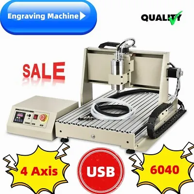 USB 4 Axis 6040 CNC Router Engraver Wood Engraving Milling Machine Durable Safe • $1199.02