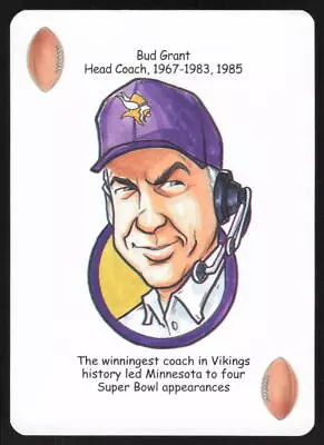 Bud Grant 2015 Hero Decks Minnesota Vikings Football Heroes Playing Cards • $1