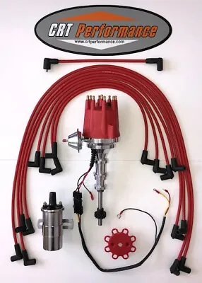 FORD Y-Block 256-272-292-312 Small HEI Distributor RED + 45K Coil + USA Wires  • $249.95