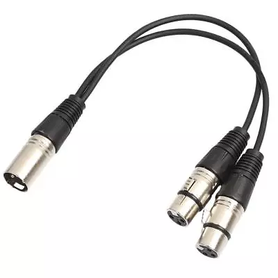 XLR Mic Audio Y Splitter Cable Male To Dual 2 Female • £8.14