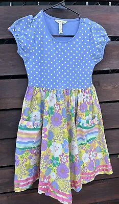 Mini Boden Girls Polka Dot/ Floral Twirl Dress Size 12 • $21.99