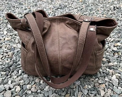 Fossil Shoulder Bag Womens Large Vintage Browm Leather Tote ✅ • $39.99