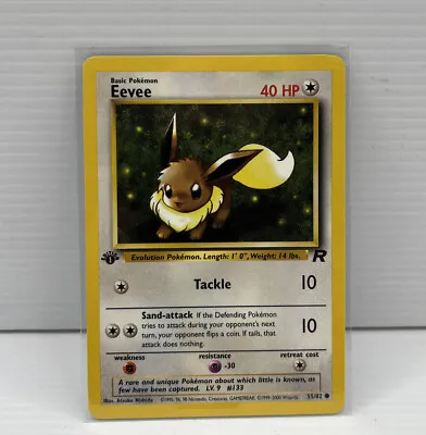 Eevee 1st Edition Team Rocket 55/82 Pokemon Card *Pack Fresh* NEAR MINT • $22