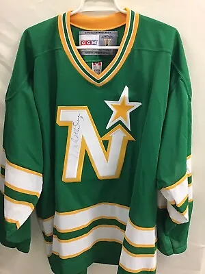 NHL Dallas Stars Favorite Mike Modano SIGNED Vintage North Stars JERSEY JSA COA • $250