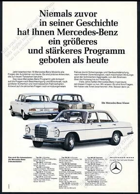 1966 Mercedes Benz 200 200D 250SE 3 Car Color Photo Unusual German Vtg Print Ad • $16.19