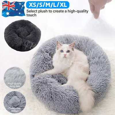 $15.99 • Buy Dog Cat Pet Calming Bed Warm Soft Plush Round Nest Comfy Sleeping Kennel Cave AU