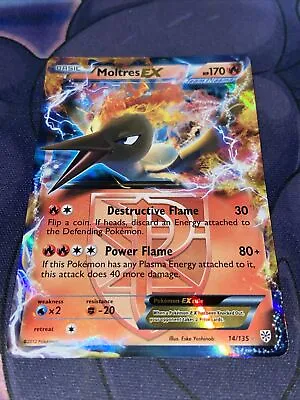 Moltres EX 14/135 - Pokemon Black And White Plasma Storm - Holo Rare EX - HP • $1