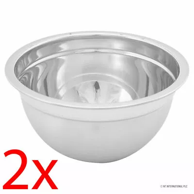 £3.95 • Buy 2 X Mixing Bowl 16cm Deep Metal Dish Salad Food Serving Stainless Steel Mixer 