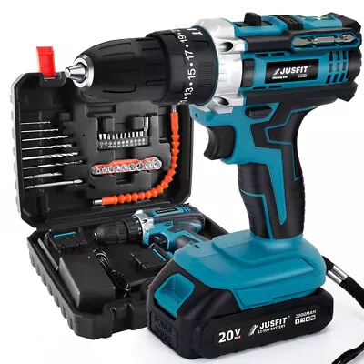 2024 NEW 21V Cordless Combi Drill Driver Electric Screwdriver + 2*Battery +36PCS • £25.99