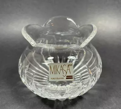 Vtg Mikasa Crystal Yugoslavia 3 In. Tealight Votive Candle Holder • $12