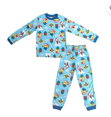 $18.99 • Buy MINIONS BOYS 4-5 XS CHRISTMAS PAJAMAS Blue BNWT