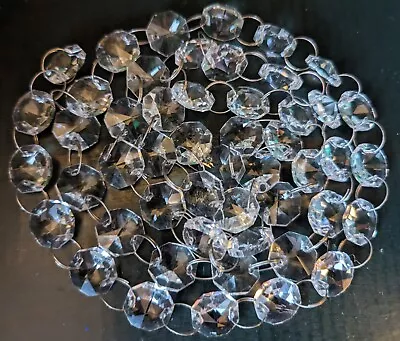 Chain Of 50 14mm 1 Meter Octagon Chandelier Crystal Glass Drop Prism Suncatchers • £5.99