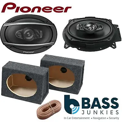 Pioneer 6x9  5-Way 1200 Watts A Pair Speakers With Grey 6x9 Boxes And Cable • £119.99