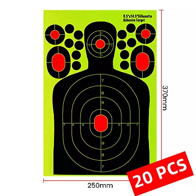 20 Packs Shooting Targets Paper Target Reactive Splatter Range Gun Rifle 23x35cm • $13.99