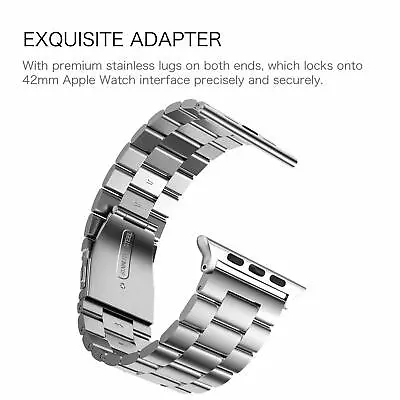 $40.54 • Buy Apple Watch Band Series 4/3/2/1 Sport Nike+ Stainless Steel Metal Strap Bracelet