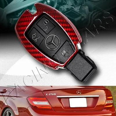 Real Red Carbon Remote Key Shell Cover Case Fit Mercedes-benz W203 W210 W211 • $41.75