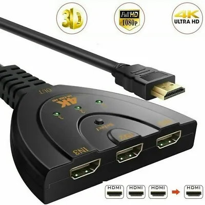 3 Port HDMI Splitter Cable 1080P Switch Switcher HUB Adapter For HDTV PS4 Xbox • $5.92