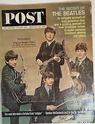 The Beatles The Saturday Evening Post Music  Magazine Complete M March 21_1964 • $37.58