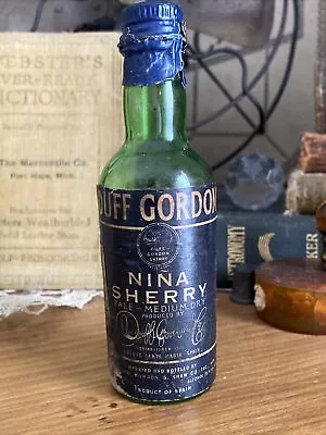 Vintage 1930'S Duff Gordon Nina Sherry Bottle 2 Oz. Miniature Glass Bottle EMPTY • $11.77