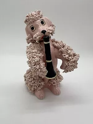 Pink Spaghetti Poodle Playing Clarinet Vintage • $15.95