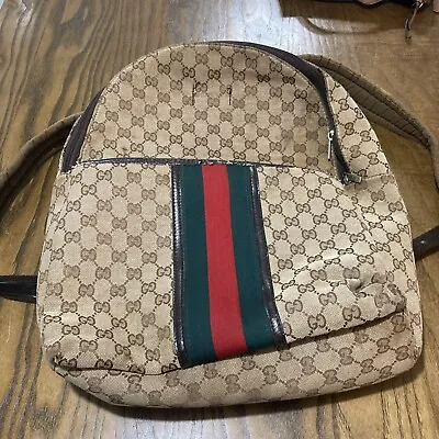 Gucci Canvas Monogram Vintage Backpack With Flaws!!!! • $125