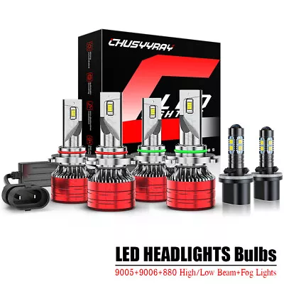 Fit Chevy Monte Carlo 2000-2005 6X 6000K LED Headlights + Fog Lights Bulbs Combo • $62.99