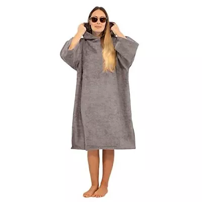 ALLEN & MATE Hooded Towel Poncho For Adults Terry Cotton Changing Robe  L-XL • £15.99