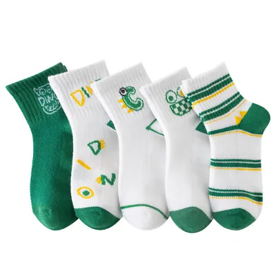 5X Kids Baby Boys Girls Toddler Trainer Ankle Socks Design Novelty Sports Cotton • £4.61