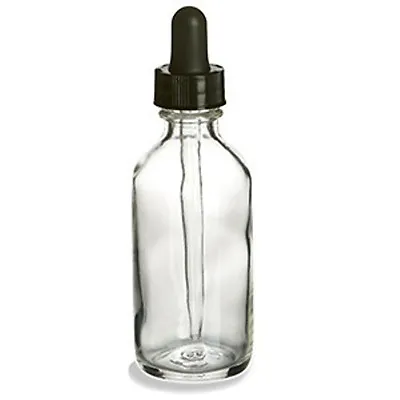 40 Pcs 2 Oz [60ml] CLEAR Boston Round Glass Bottle With Child-Resistant Dropper • $44.99