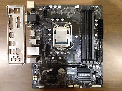 Gigabyte B250M-DS3H Motherboard W/IO Plate And CPU • $85.95