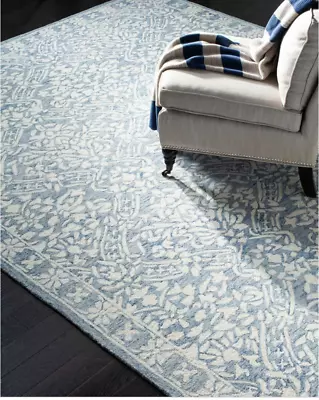 HORCHOW Ralph Lauren Olivier Trellis Floral Rug Blue White Transitional Coastal • $408