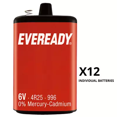 PJ996 Batteries - Eveready PJ996 4R25 6V Lantern Torch Batteries X 12 • £45.99