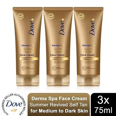 £9.49 • Buy Dove Derma Spa Face Cream Summer Revived Self Tan For Medium To Dark Skin 3x75ml