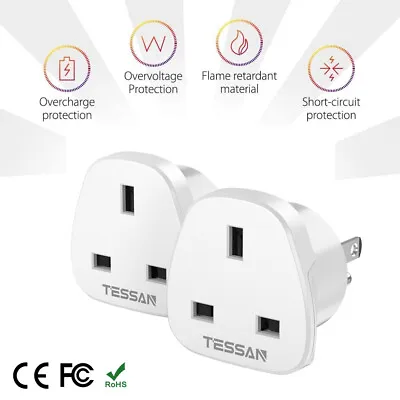 2 Packs UK To US Travel Plug Adapter Type B Socket For Canada America Thailand • £13.99
