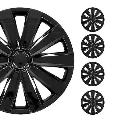 16” Wheel Covers Snap On 4 Pcs Set Black Hub Caps Fit R16 Tire Steel Rim • $69.99