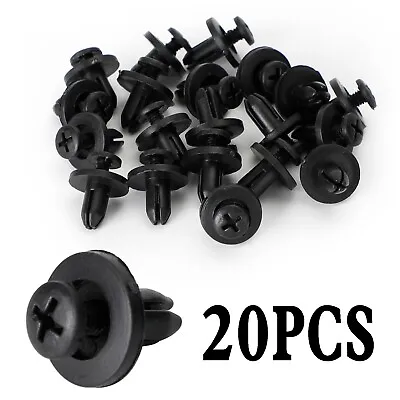 20pcs Fairing Panel Bolt Clip 6mm Plastic Screw Rivets Clips Black For Honda AU • £5.98