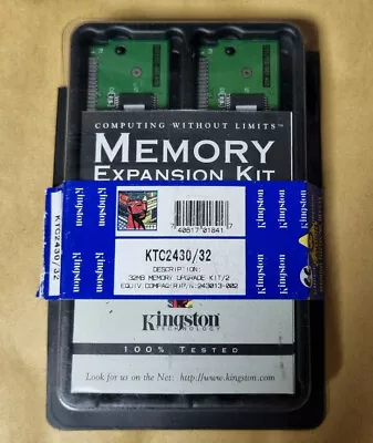 KTC2430/32 Kingston 32MB Kit (2 X 16MB) EDO 60ns 72-Pin SIMM Memory 243115-001  • £19.50