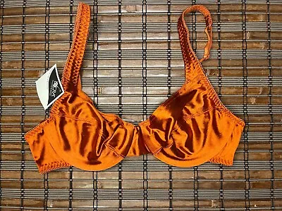 NWT Vintage 36B Orange Satin Unlined Underwire Bra By Vassarette • $25
