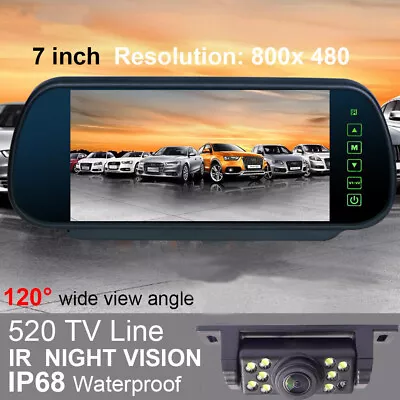 7'' Monitor Car Backup Camera Rear View Parking System Night Vision For RV Truck • $42.98