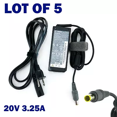 Lot Of 5 - Genuine Lenovo 20V 3.25A 65W AC Adapter For ThinkPad  X Series W/PC • $41.49