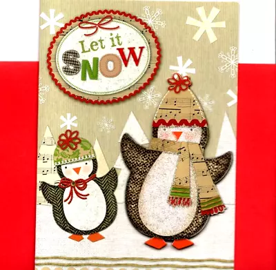 Merry Christmas Jolly Penguins Penguin Sheet Music Greeting Cards - Set Of 6 • $9.99