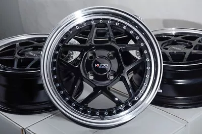 15  Wheels Black Rim 4x100 Fit Miata Cooper Kia Rio Spectra Nissan Versa Corolla • $619