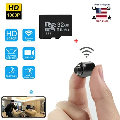 $29.79 • Buy Mini Camera HD 1080P Video Motion Night Vision Cam Wifi Camcorder Security DVR O